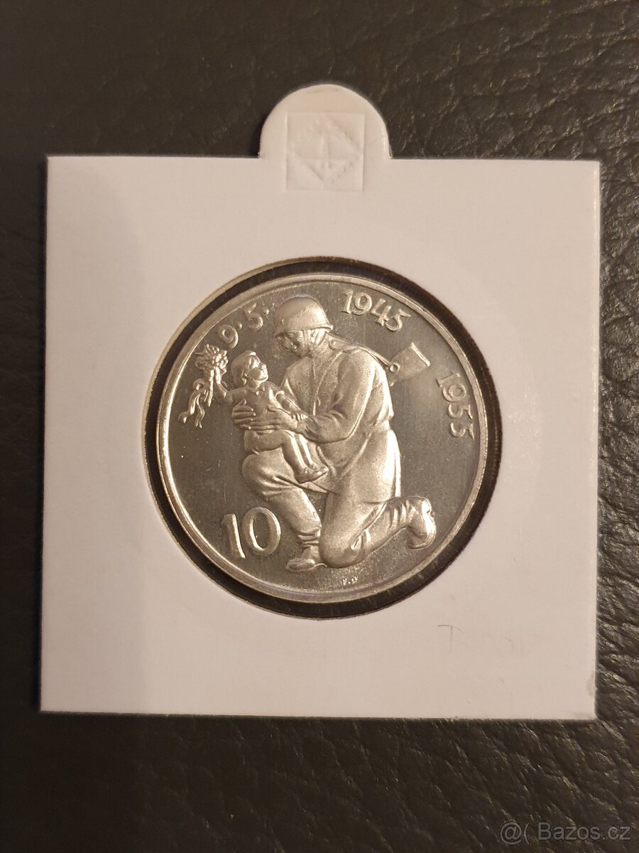 Stříbrná mince proof 10 Korun 1955