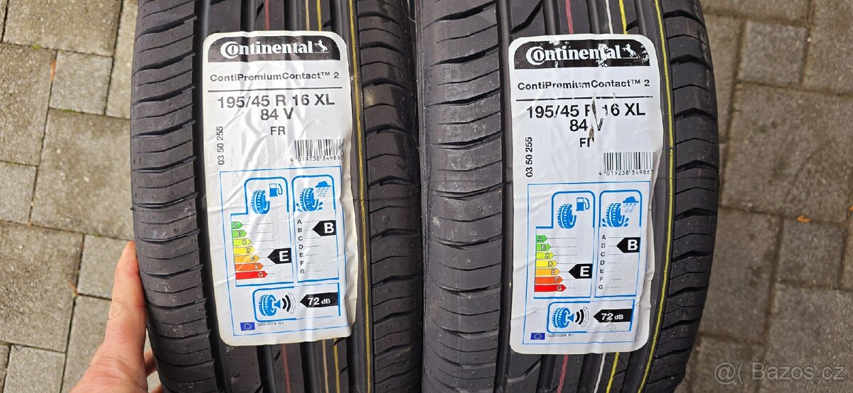 2x nove Continental 195/45 R16 DOT2016