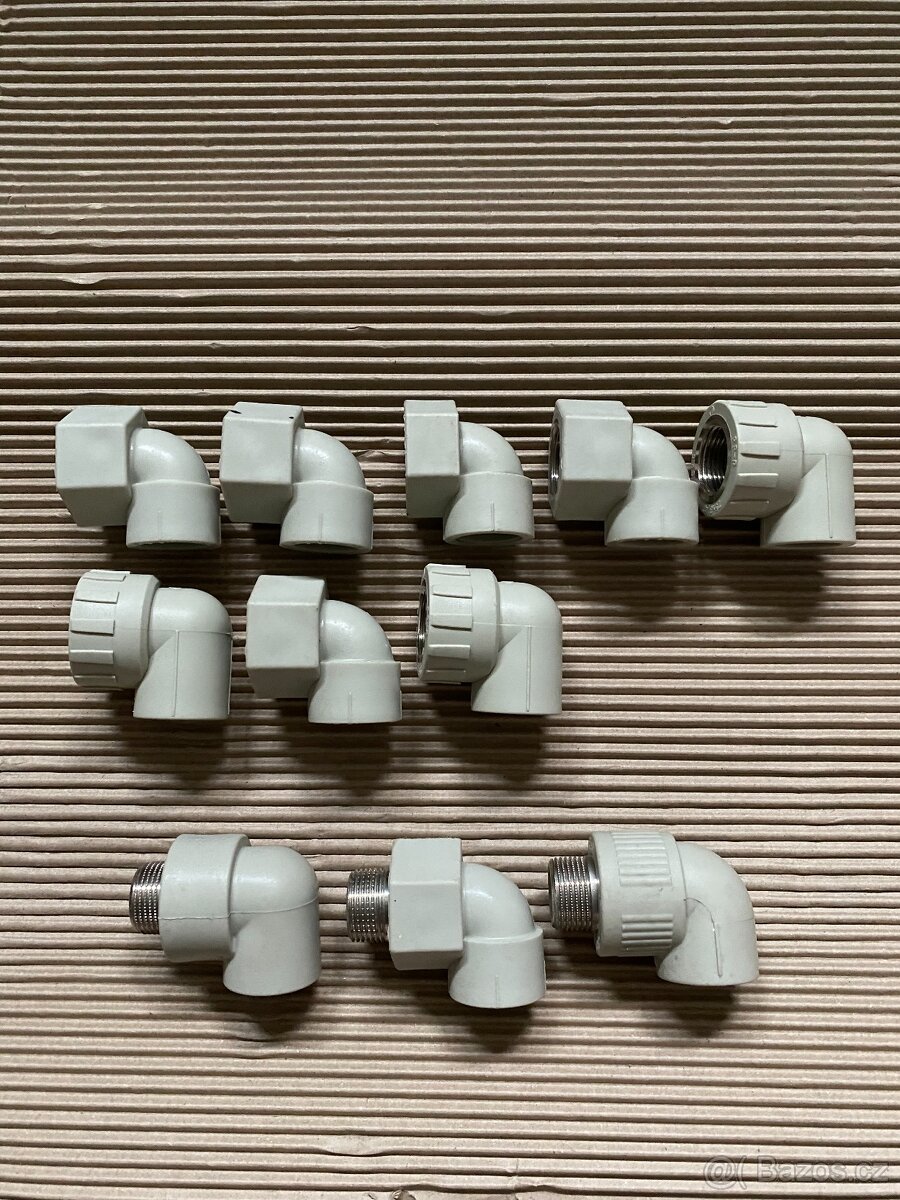 Nová PPR kolena 25 x 3/4" - vnitřní, vnější kovový závit