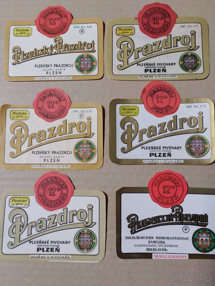 Prodám staré etikety plzeňských pivovarů