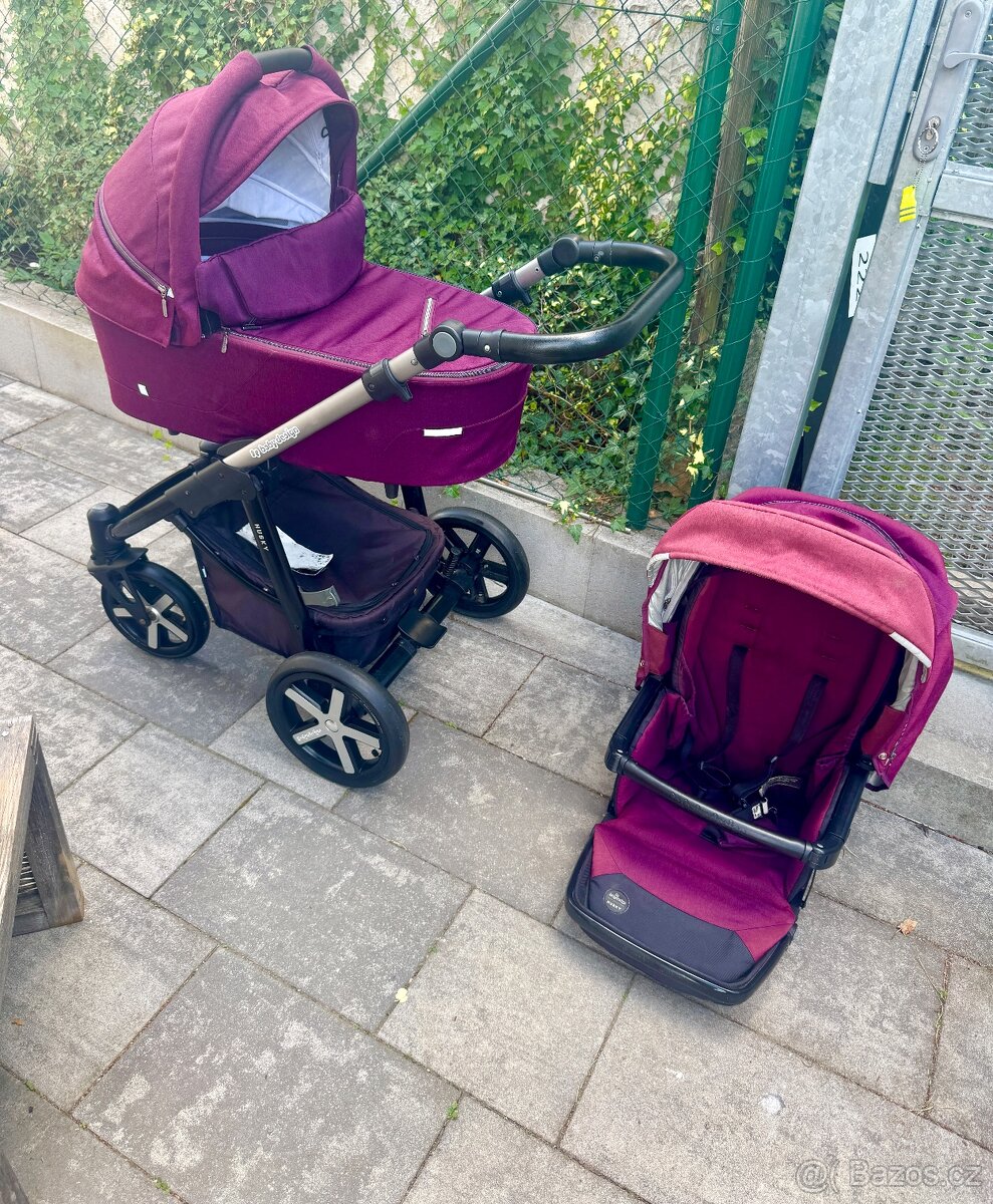 Purpurový kočárek baby design husky