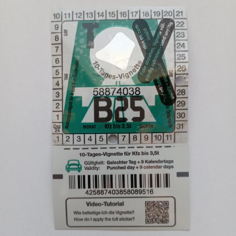 DÁLNIČNÍ ZNÁMKA RAKOUSKO DO 5.7.2025