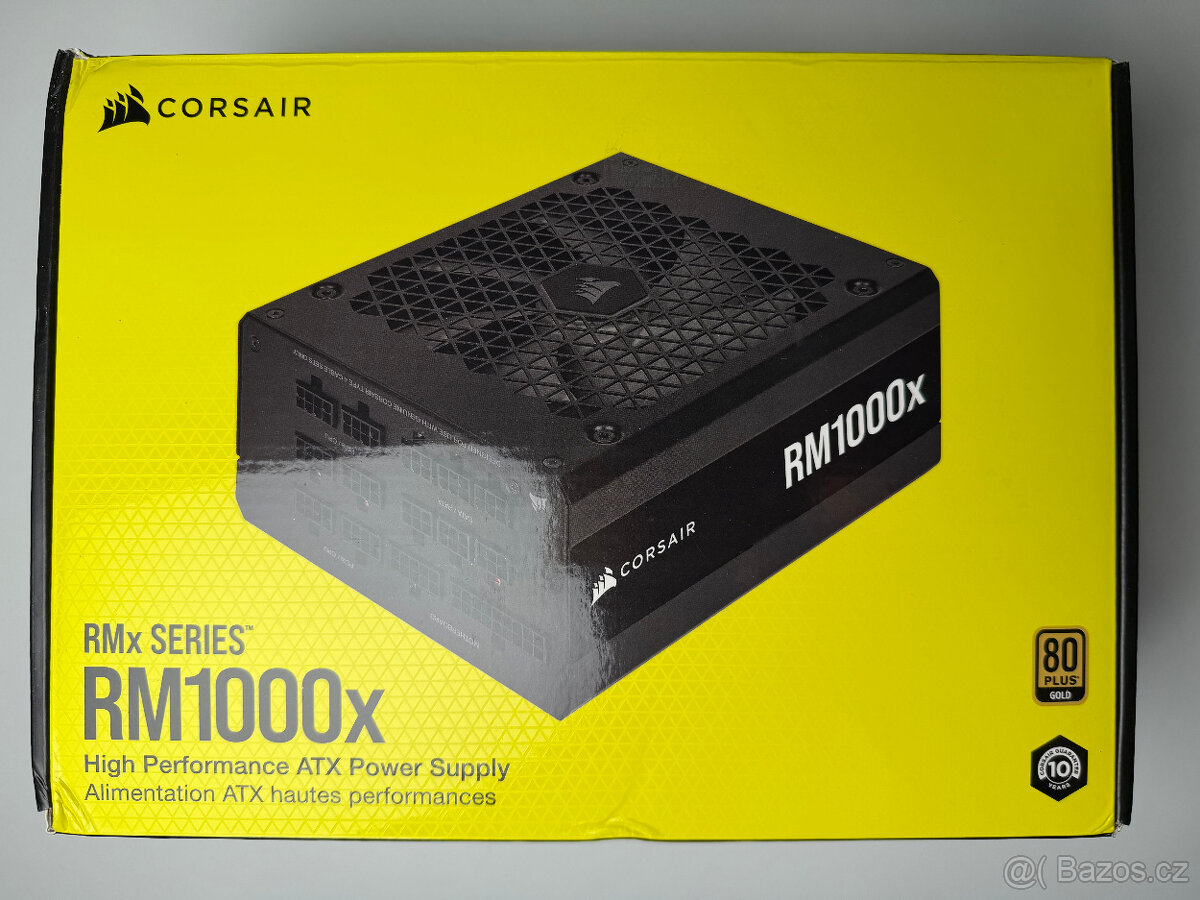 Corsair RM1000x 1000W Gold – Plně modulární, Top Stav