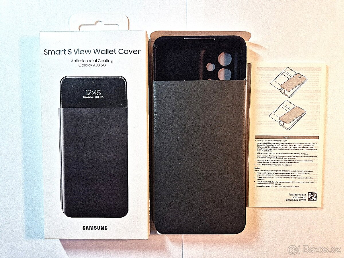 Samsung A33 inteligentní flipové pouzdro S View černé