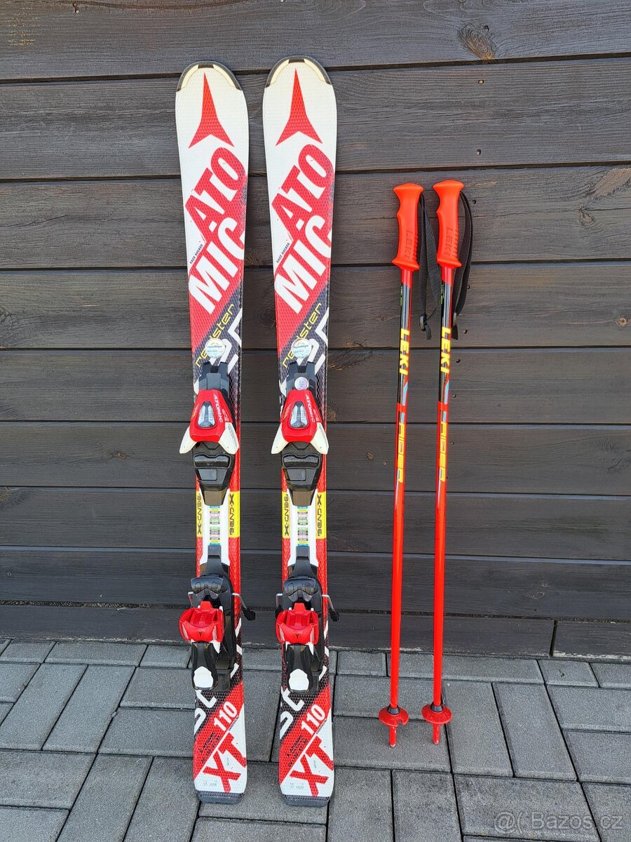 Dětské lyže Atomic (110cm) + hole Leki (90cm)