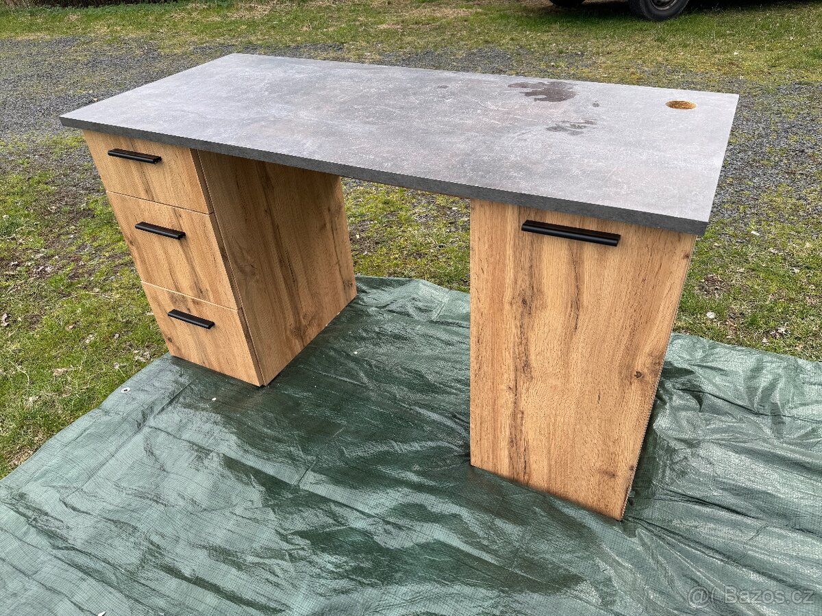 Stůl psací se šuplíku a skříňkou 138x60x76