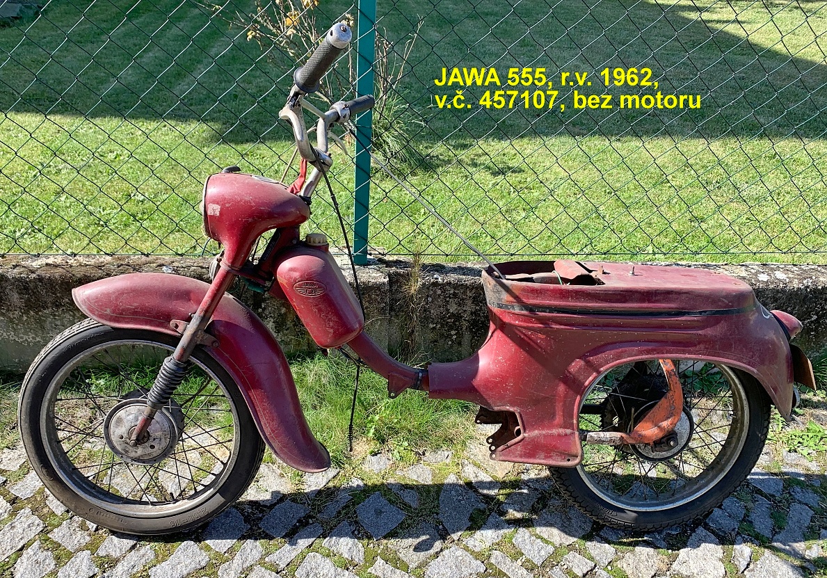 JAWA PIONÝR 555, r.v. 1962, bez TP a SPZ