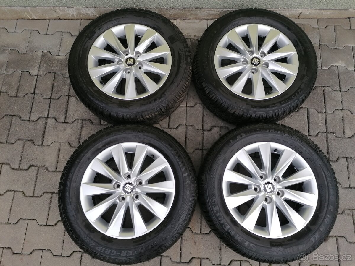5x112 16 6J ET43 Seat vč. Pneu 8mm 215 60 16
