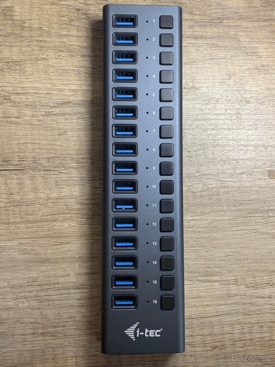 USB HUB I-tec 16 portů, USB 3.0, adaptér 90W