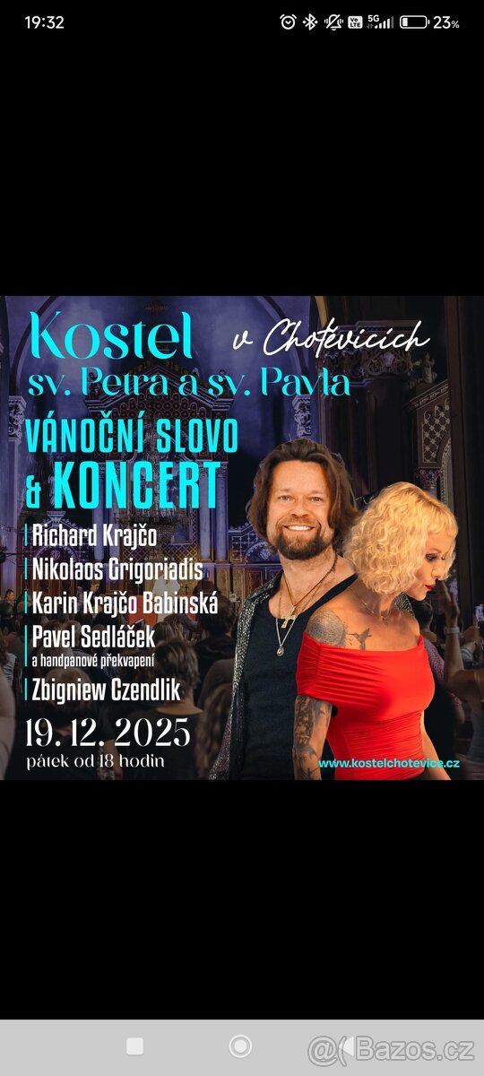 Vánoční slovo & koncert I. 19.12.2025 Chotěvice / Kostel Cho