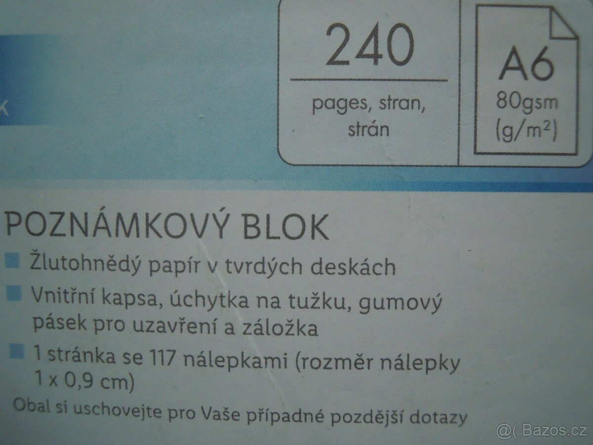 poznámkový blok, zápisník A6