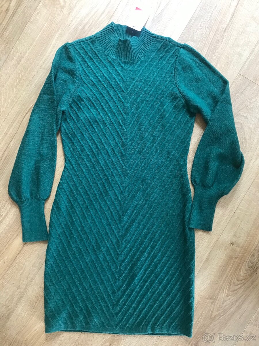 Úpletové zelené šaty zn ORSEY, vel. M