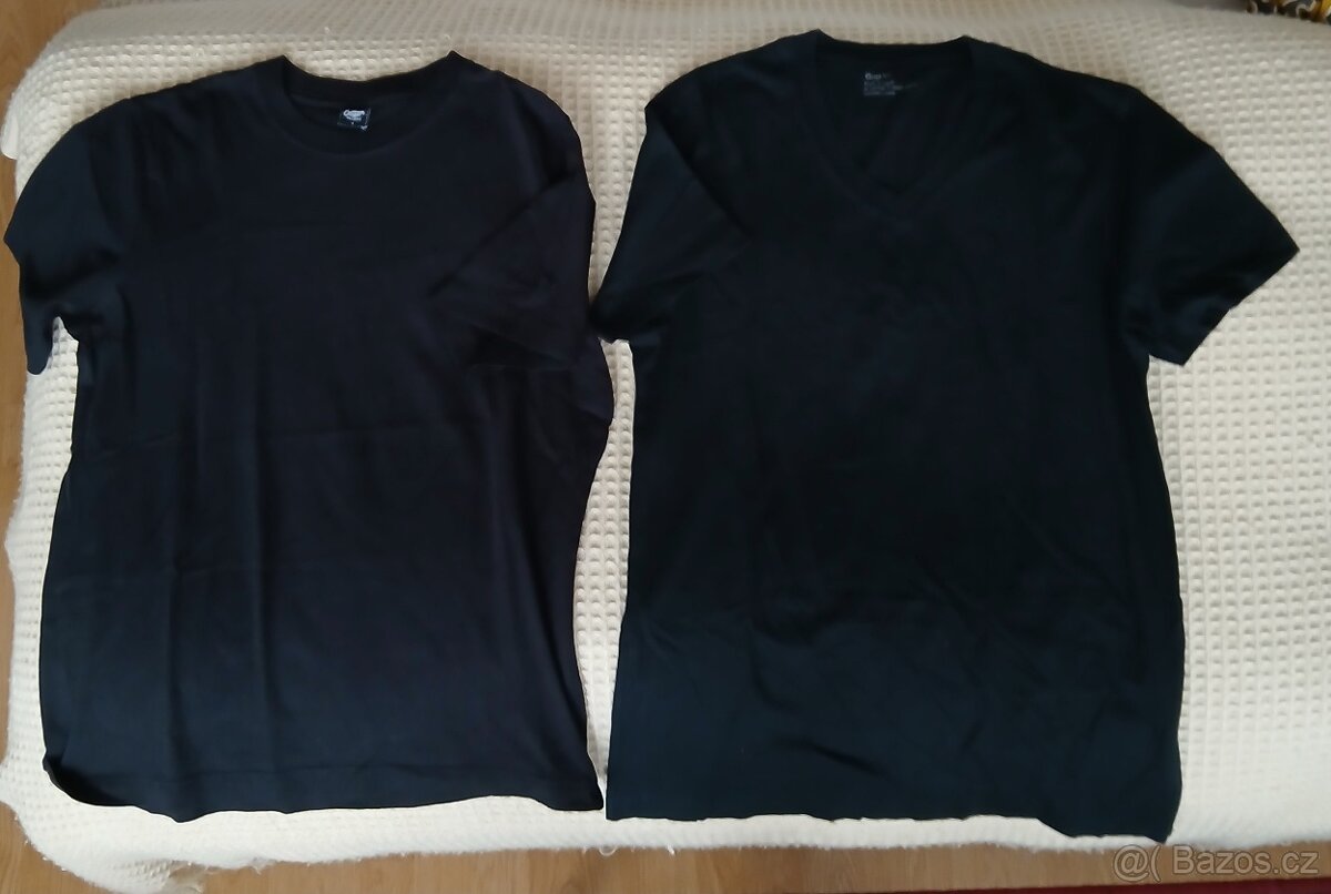 2x pánské černé tričko