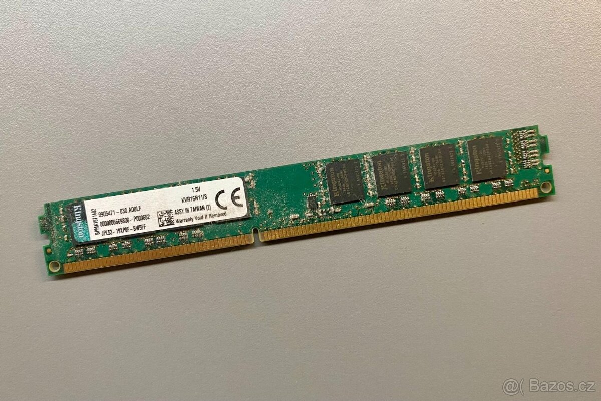 RAM paměť Kingston DDR3 pro desktop – kapacita 8 GB