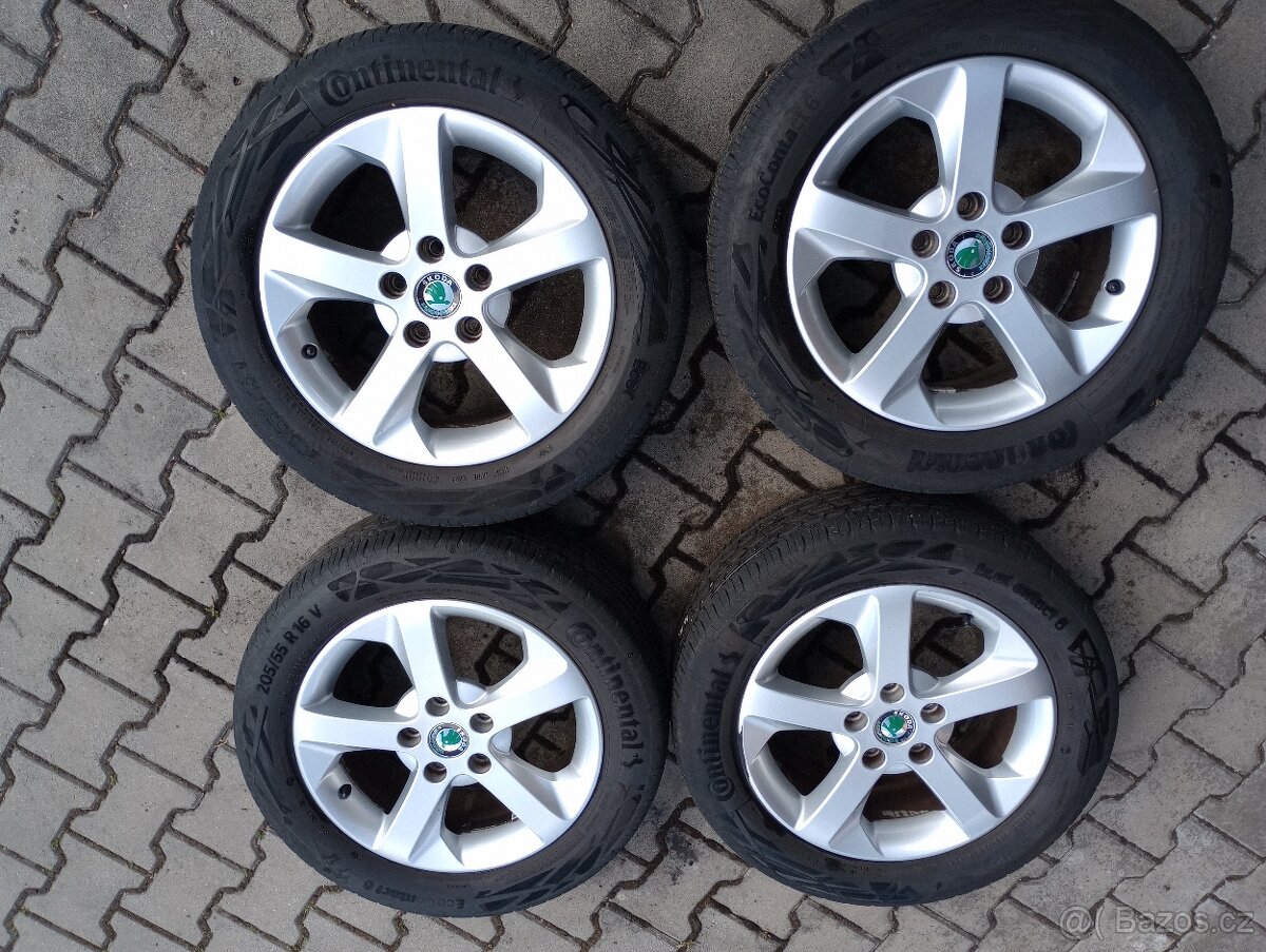ALU LITÁ KOLA ŠKODA OCTAVIA II,III 16",5x112mm,205/55/16.