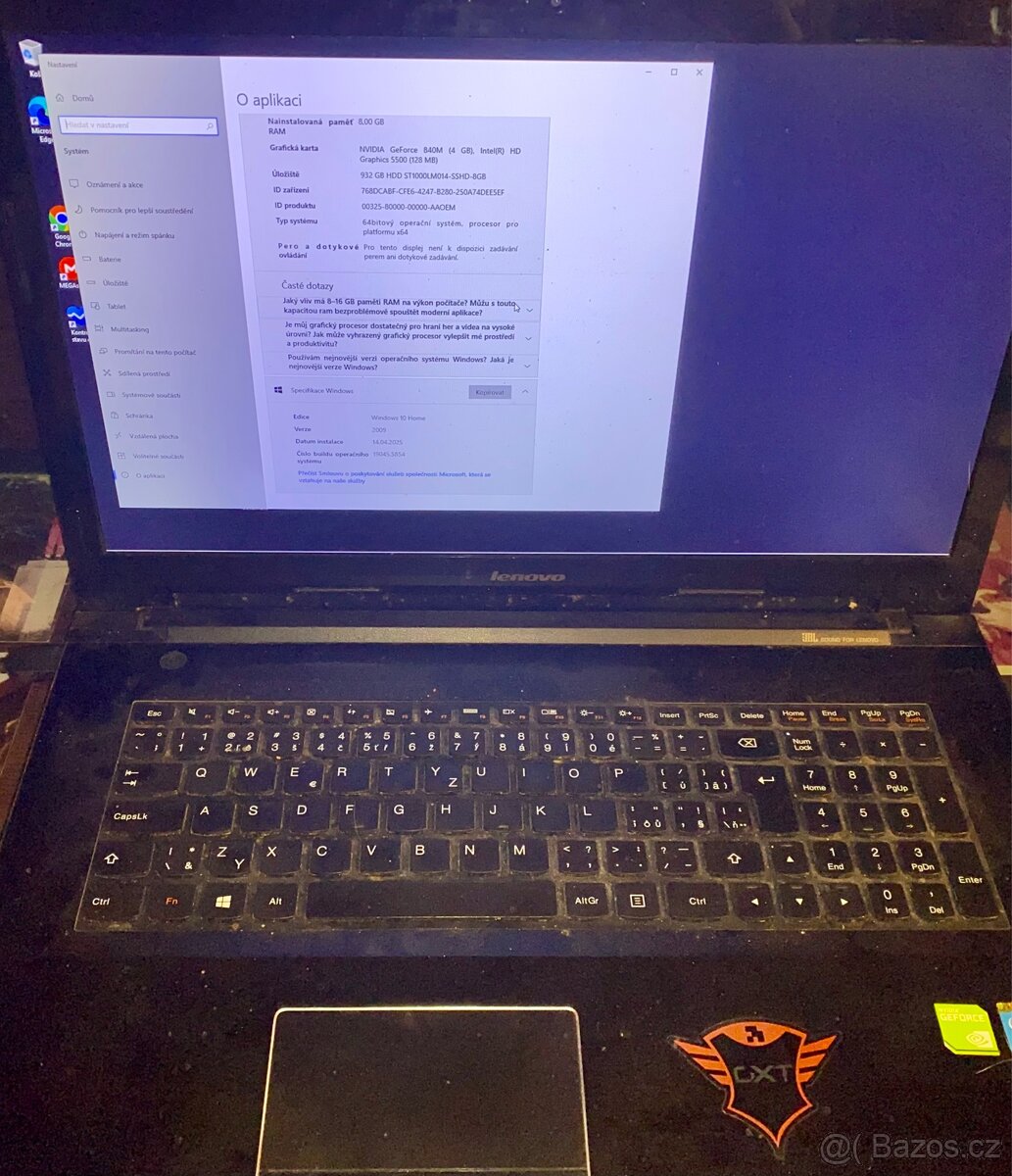 Notebook Lenovo 80FG, i7,17',8gb RAM,grafika 4gb,1TB,WIN10