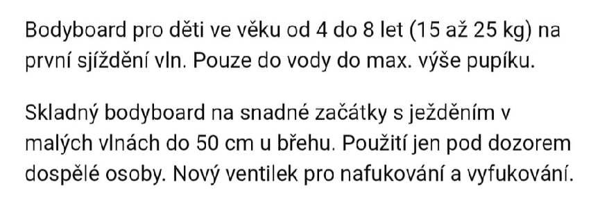 Bodyboard dětský