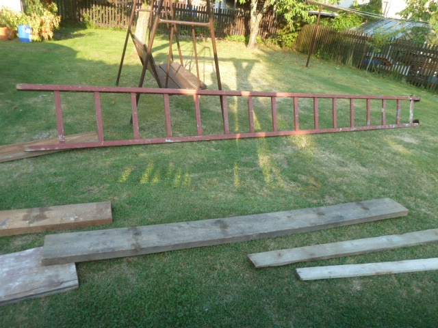 Dřevěný žebřík 5,4m