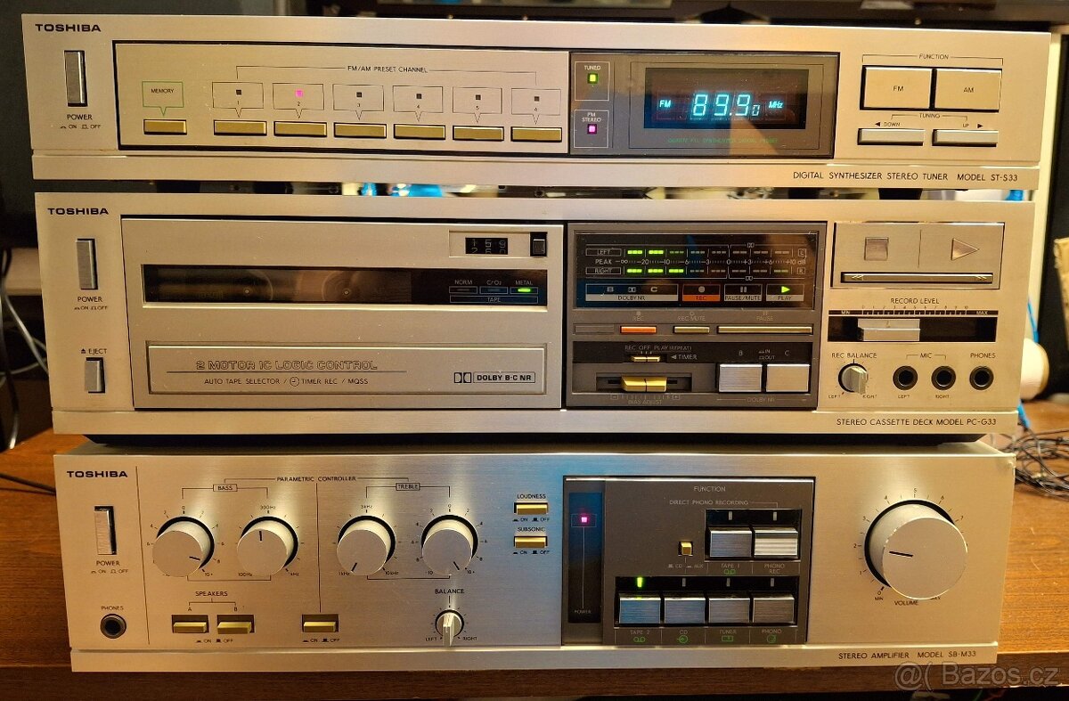 Toshiba Hifi sestava komponenty kazeta FM zesilovač