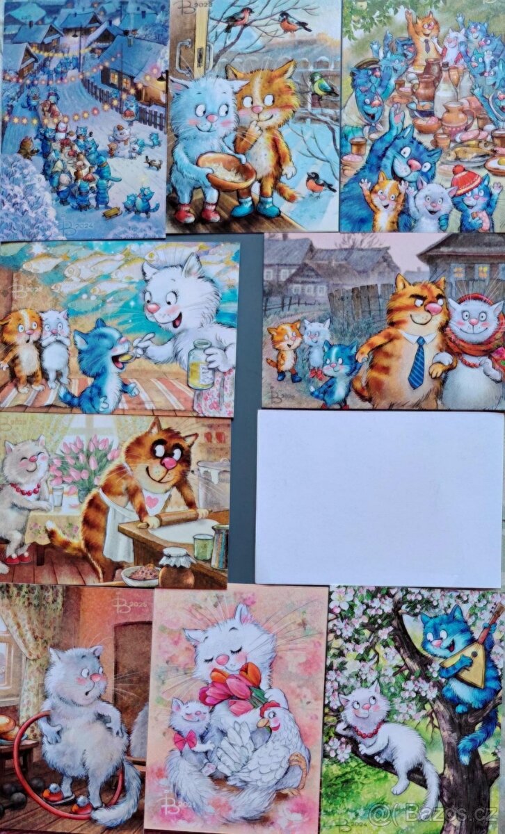 Prodám pohlednice MODRÉ KOČKY