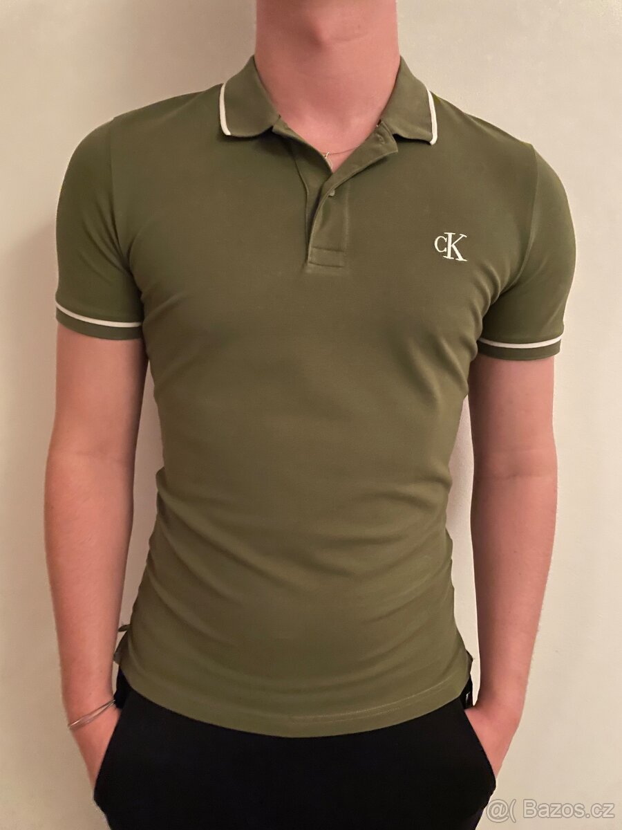 Pánské Polo tričko Calvin Klein - zelené