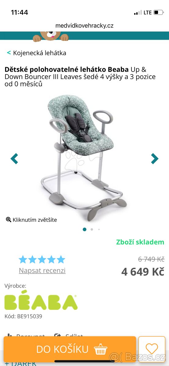 polohovatelné lehátko Beaba