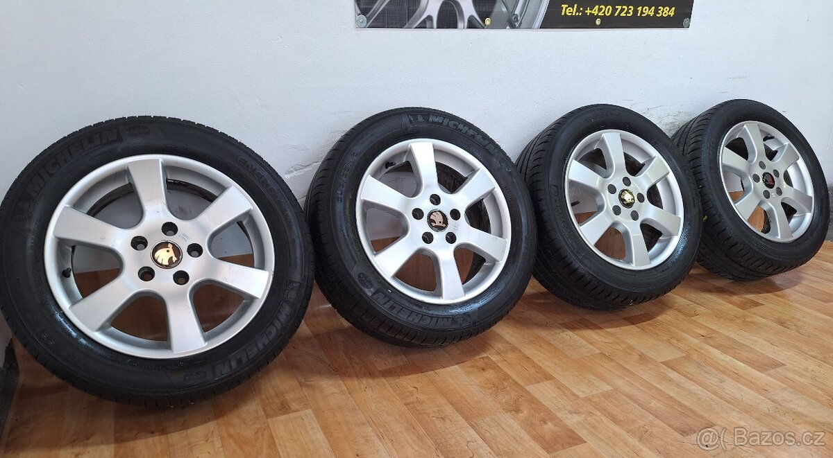 Alu kola R16 5x112 CMS + letní pneu 205/55/16 Michelin