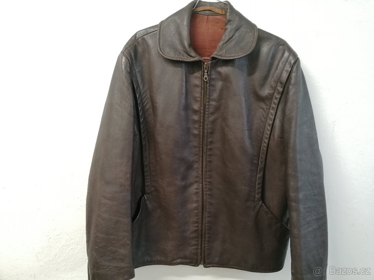 Kožená bunda na veterána.retro