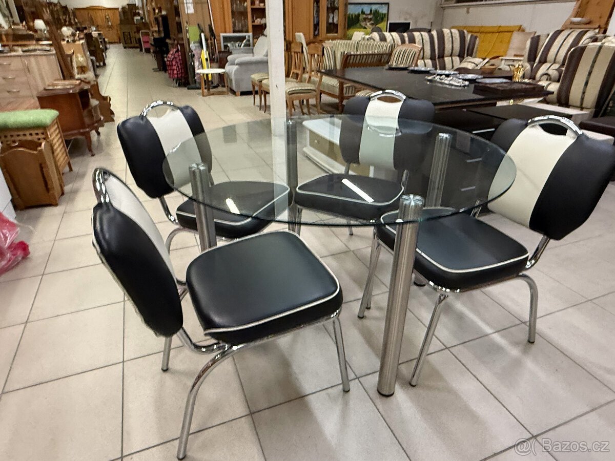 10 kusů chromovaných ,,Amerických" židlí
