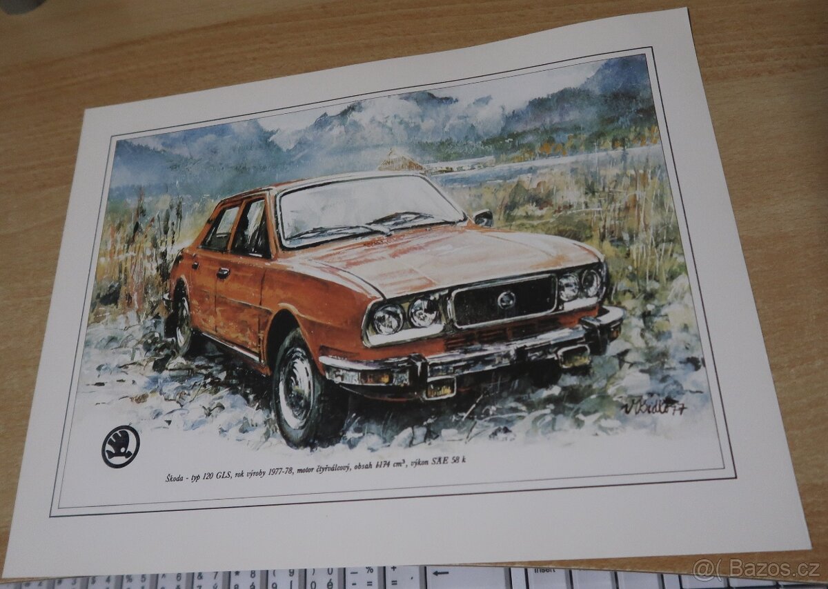 ŠKODA 120 GLS orig dobové 31x23cm,tvr. lesk. papí AZNP