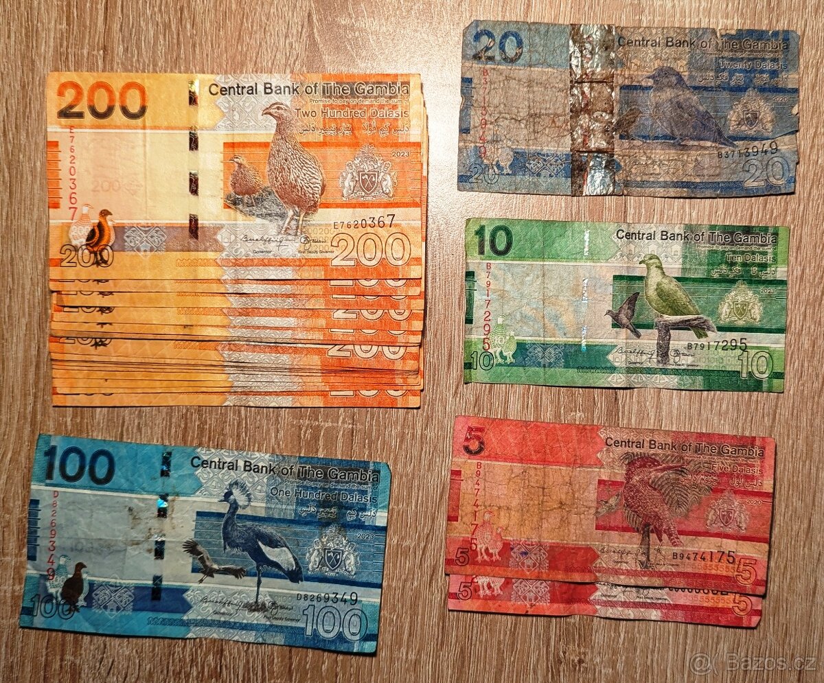 Gambie, bankovky v hodnotě 2.540 dalasi