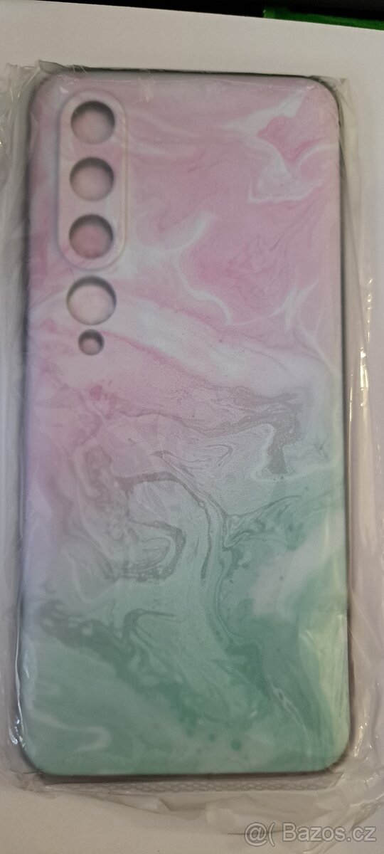 Xiaomi NOTE 10 - nový kryt nepoužitý - vzor mramor růž.-zel.