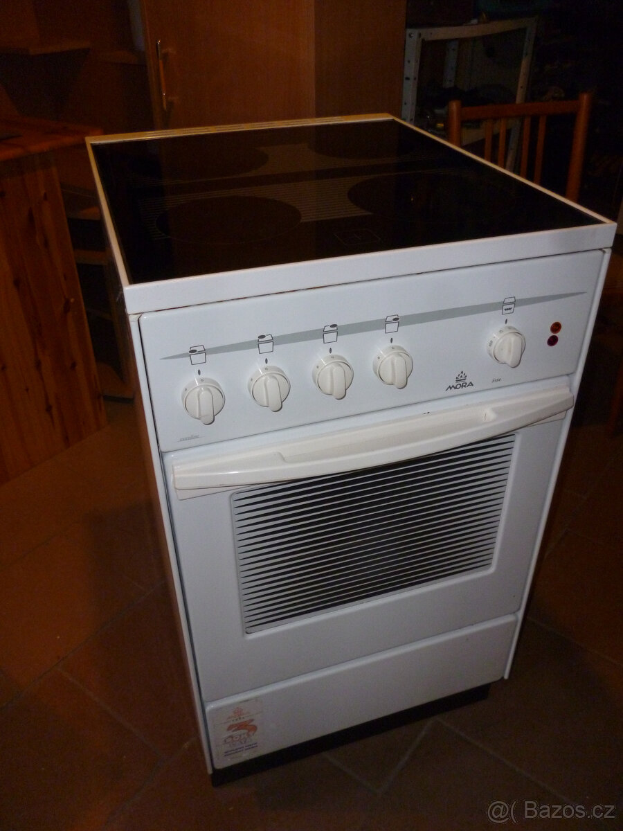elektrický sporák mora na 230v, sklokeramika