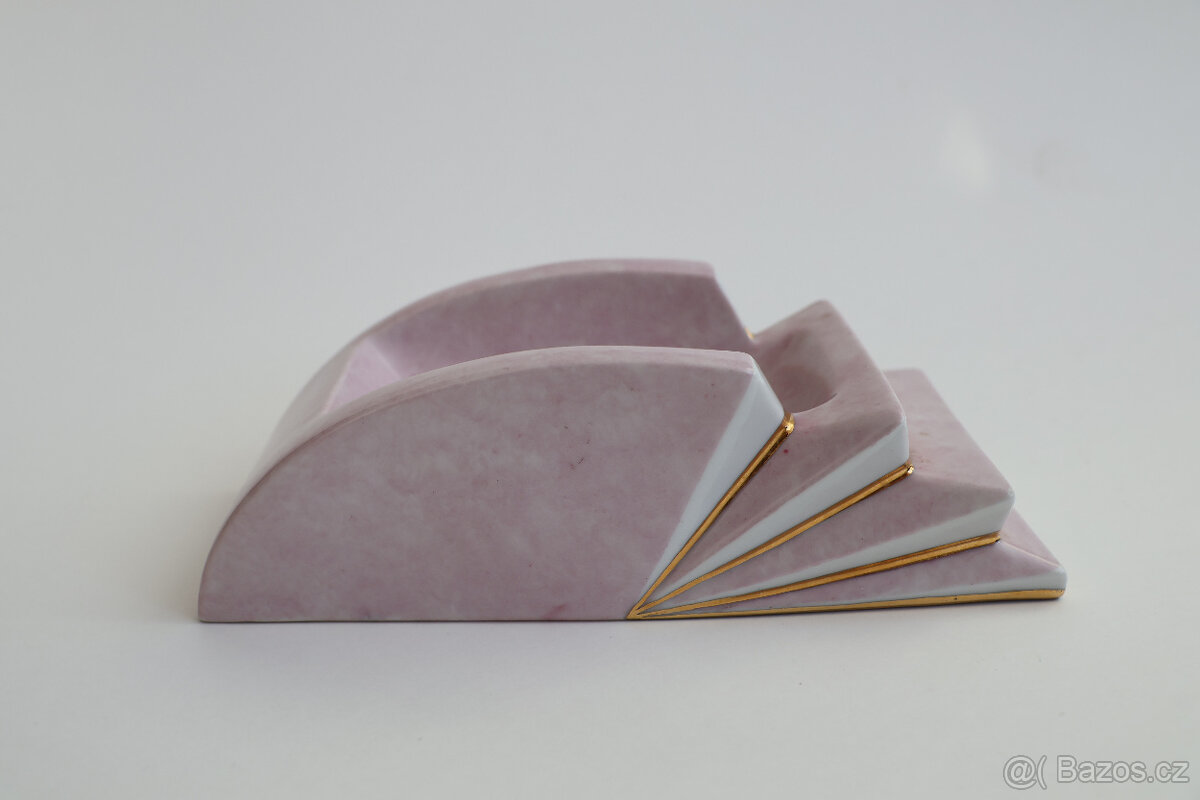 porcelánová dóza miska Horní Slavkov, kubismus