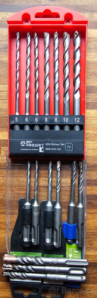 Nové SDS+ vidiové  vrtáky Ø4,5,6,8,10,12x110mm celkem 9ks