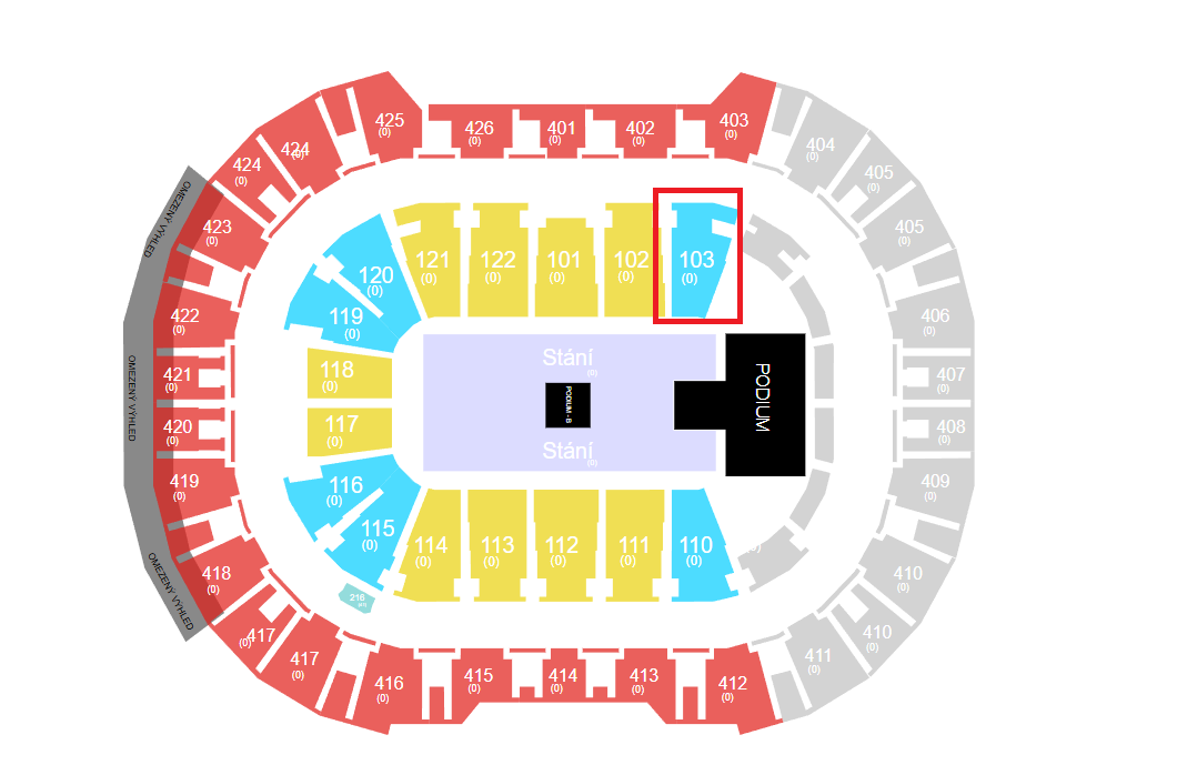 Calin O2 aréna 1.12. 3 vstupenky vedle sebe u podia
