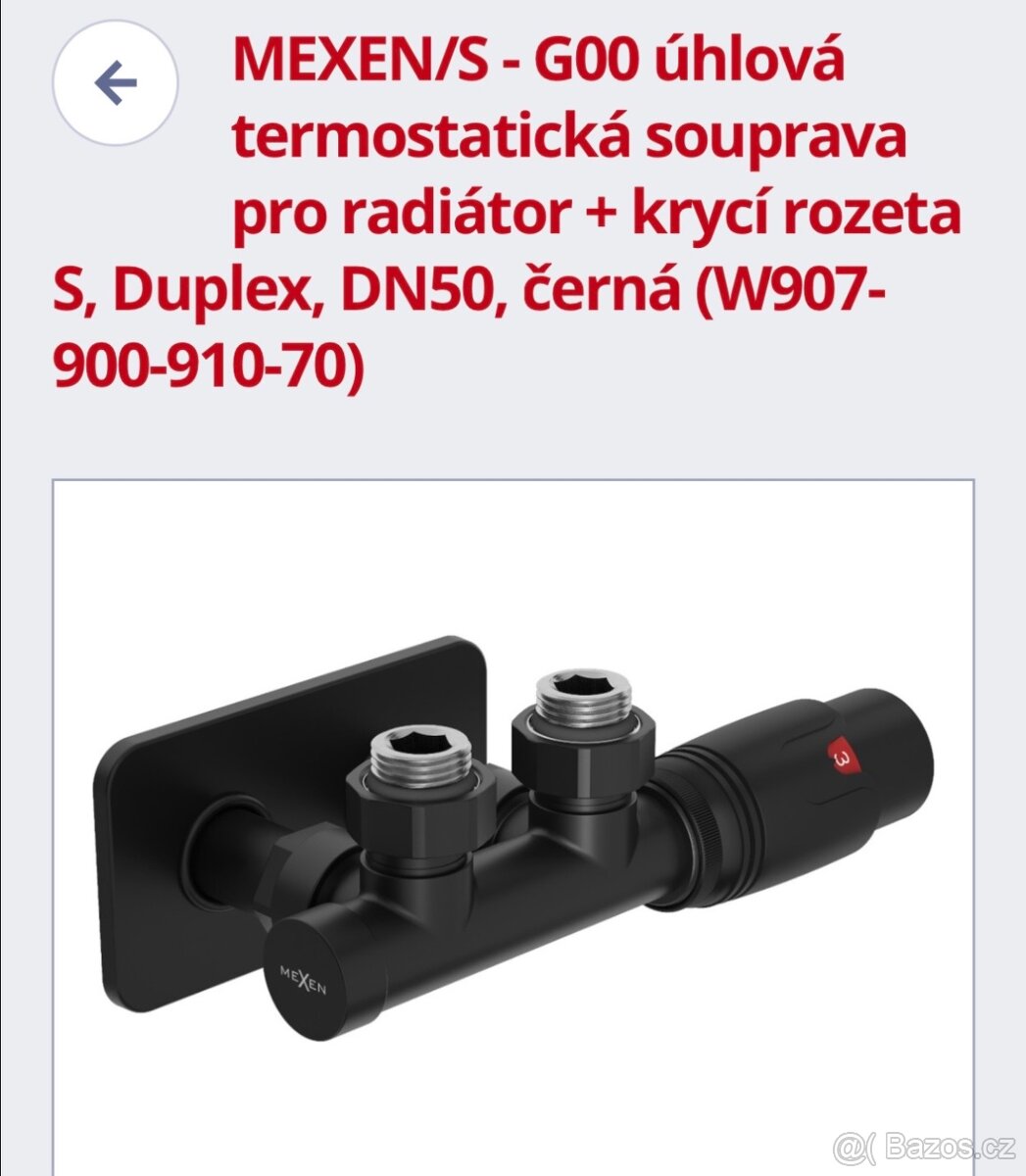 MEXSENS termostatická souprava pro radiator
