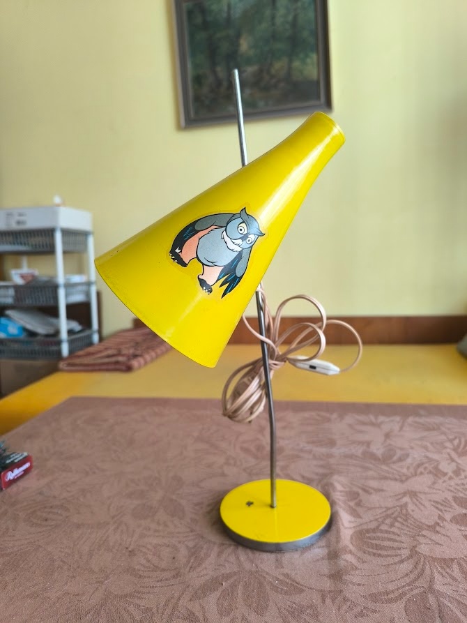 Retro-Stolní žlutá lampa Lidokov, Josef Hůrka