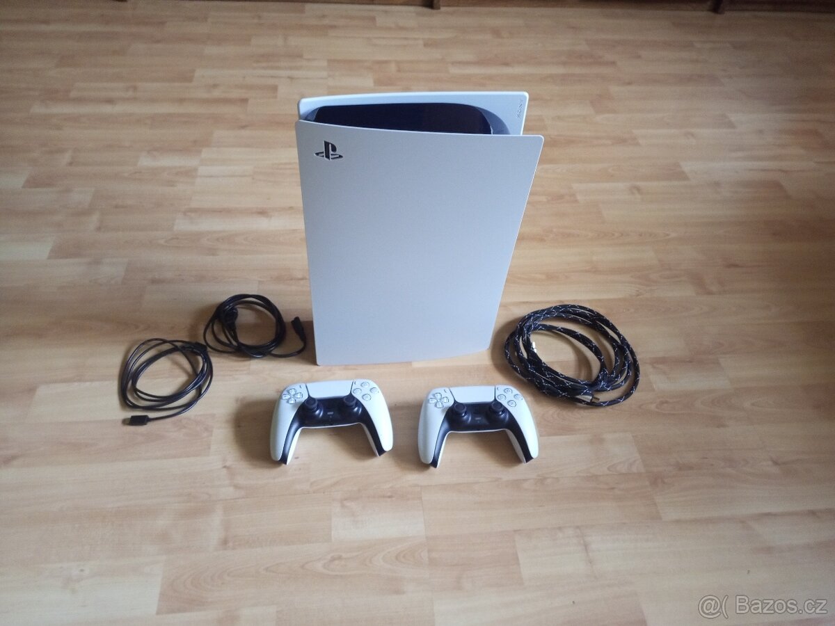 PS5 Digital Edition – záruka + 2 ovladače + PS Plus