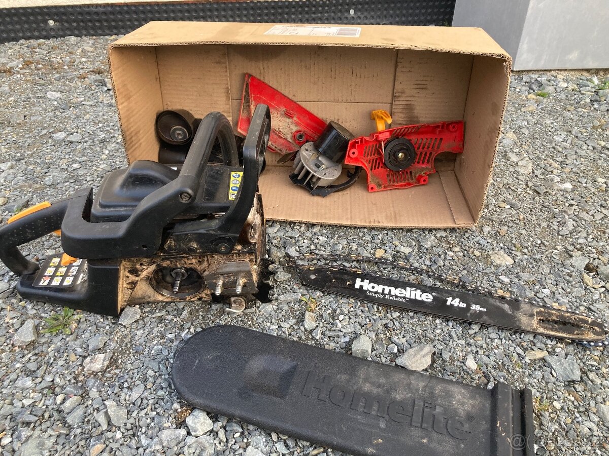 Motorová pila Homelite HCS3335, k opravě