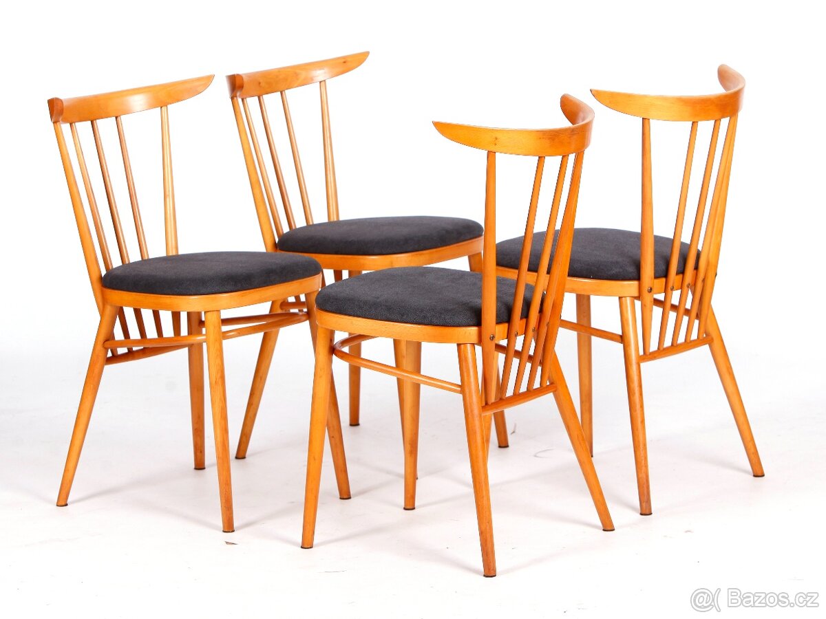 Designové židle TATRA, krásný stav, 4 kusy.
