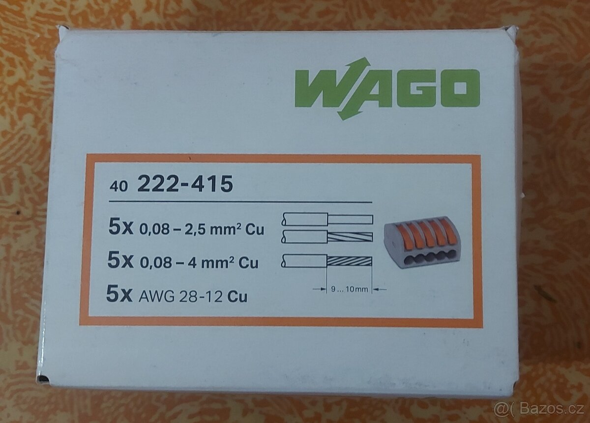 Krabicová svorka WAGO 5x0,08-4mm 222-415.