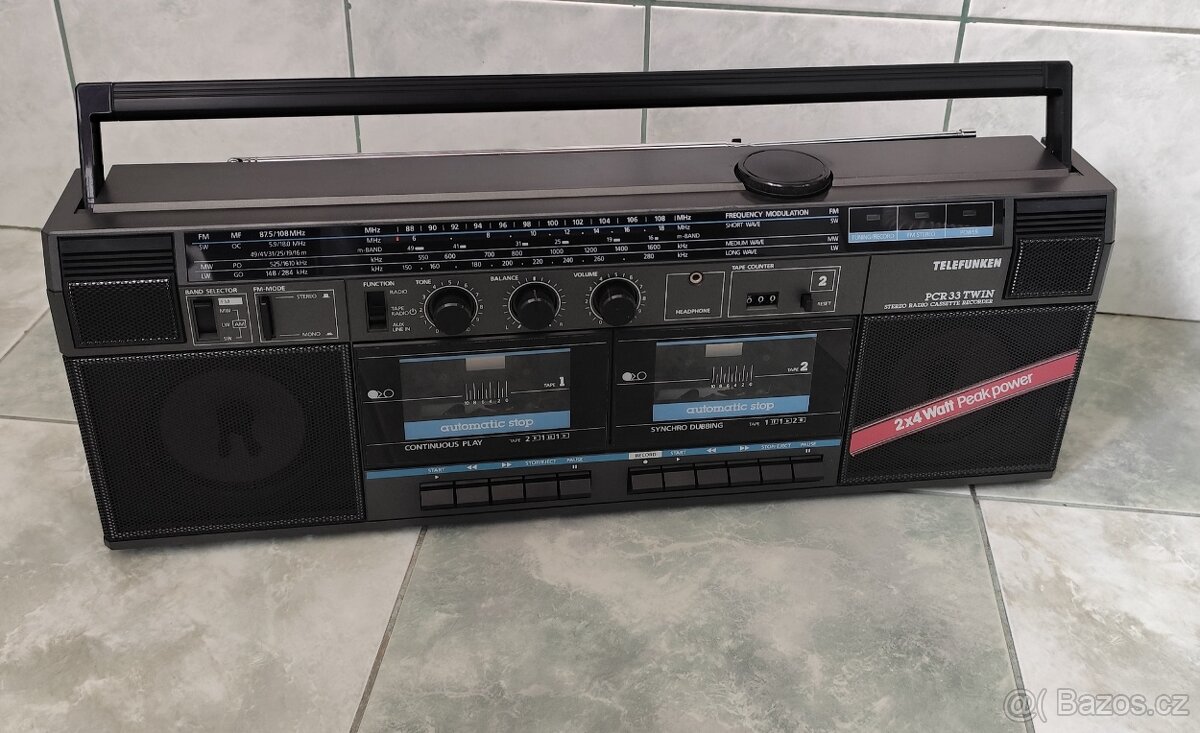 RÁDIO S MAGNETOFONEM TELEFUNKEN PCR 33 TWIN NA NÁHRADNÍ DÍLY