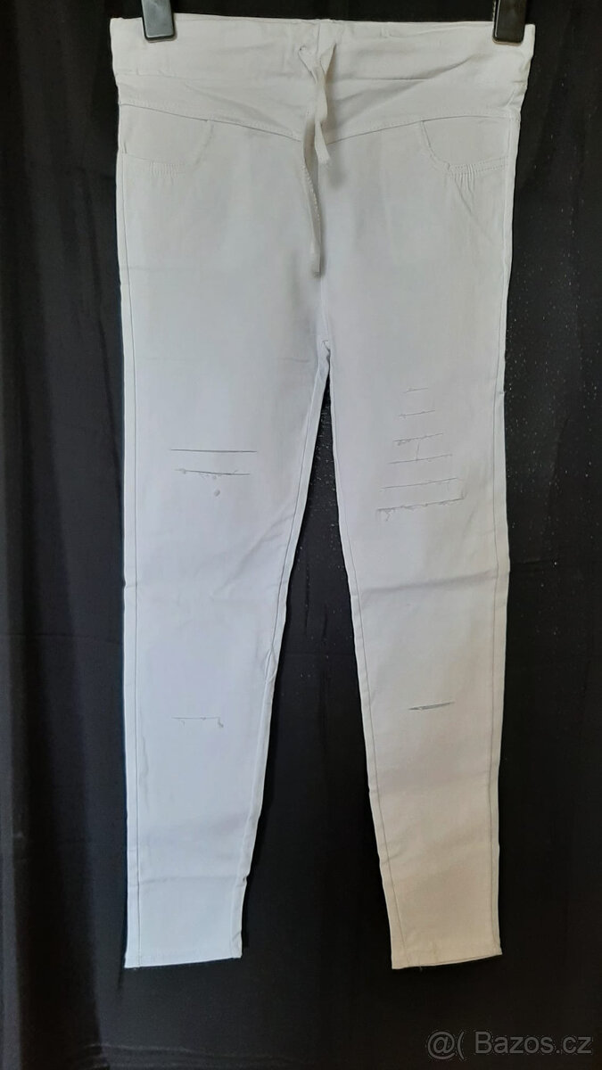 Nové bílé strečové skinny kalhoty S / 36 / 8