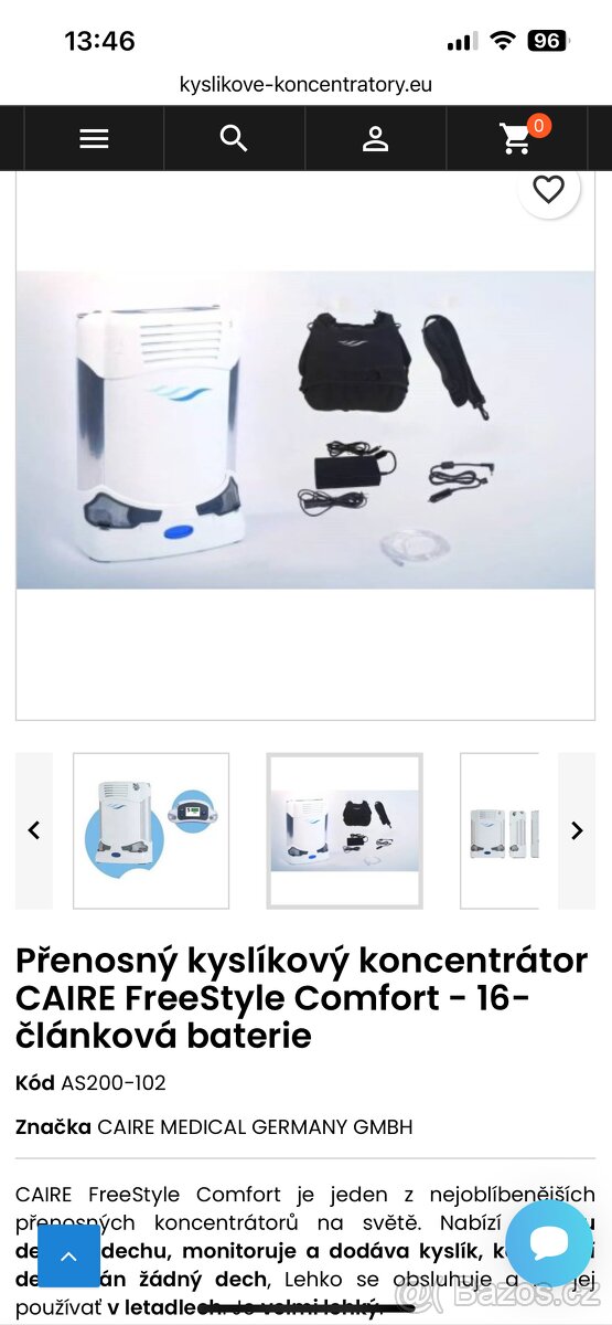 Kyslíkový koncentrátor CAIRE Freestyle