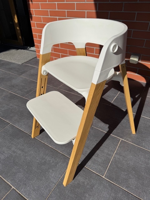 Rostoucí židle STOKKE STEPS bílá, nohy dub OAK
