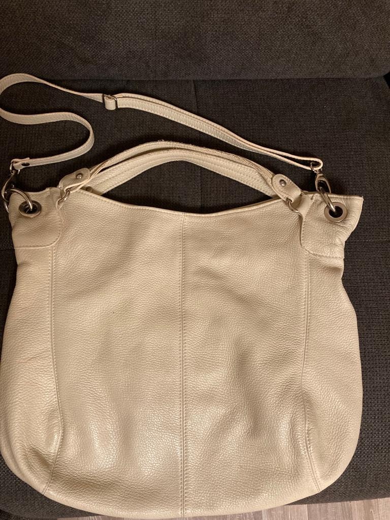 Kožená béžová kabelka