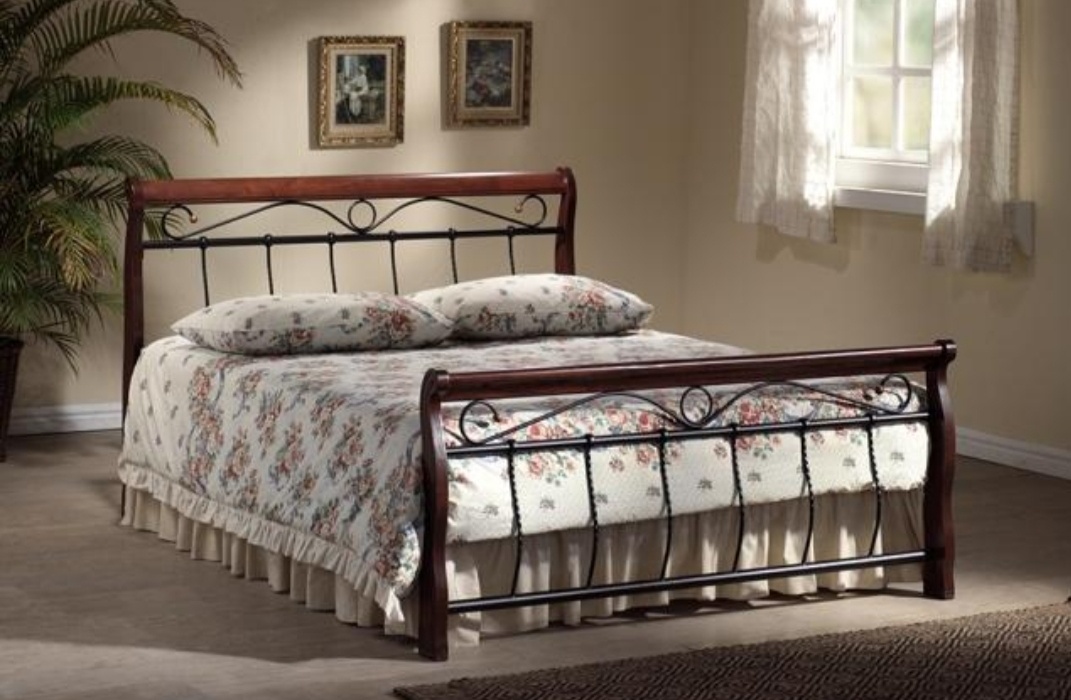 Kovová postel třešeň+ kov