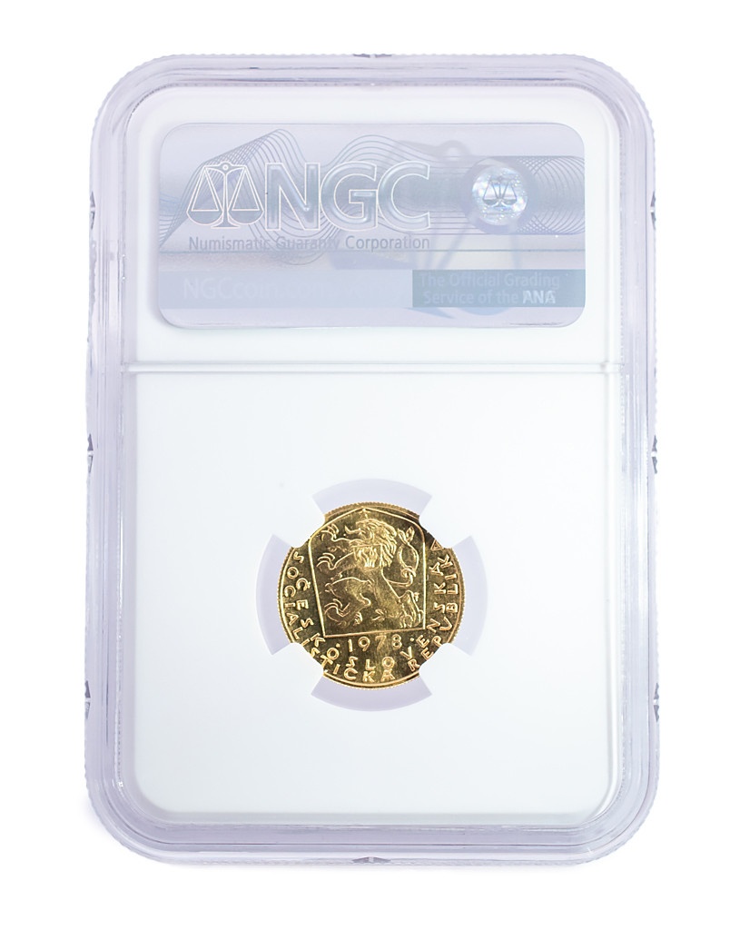 Dukát Karel IV. 1978, certifikát NGC MS 65