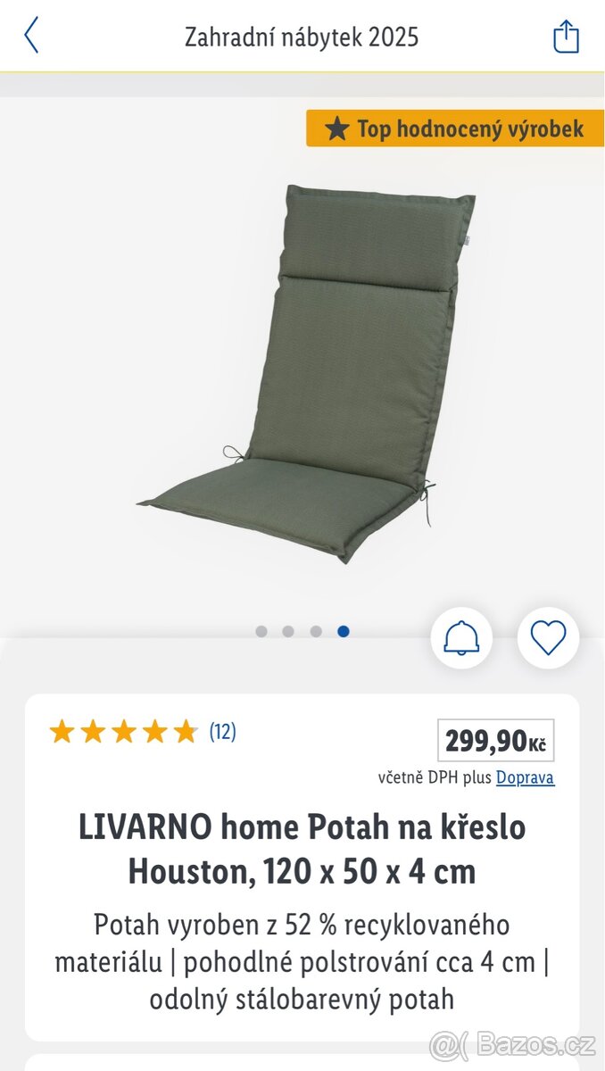 4ks potahů na zahradní křesla